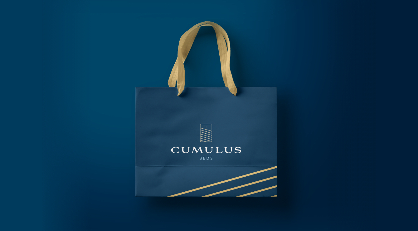 Cumulus Beds case study branded bag