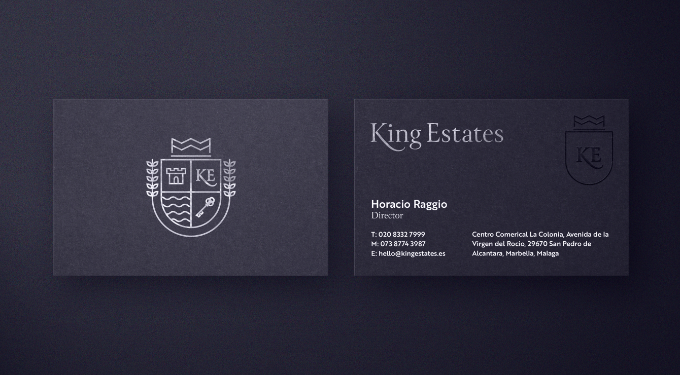 King Estates case study business card